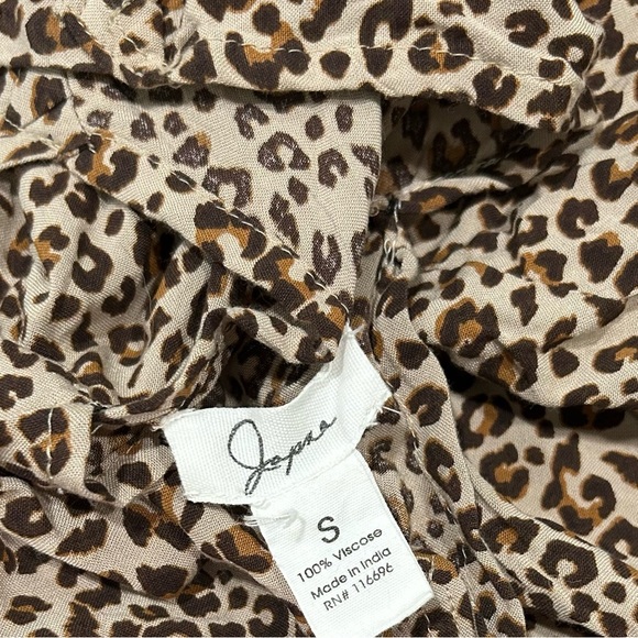 Japna V Neck Leopard Print One Piece Sleeveless Jumpsuit Pants Romper Size S - Picture 4 of 6